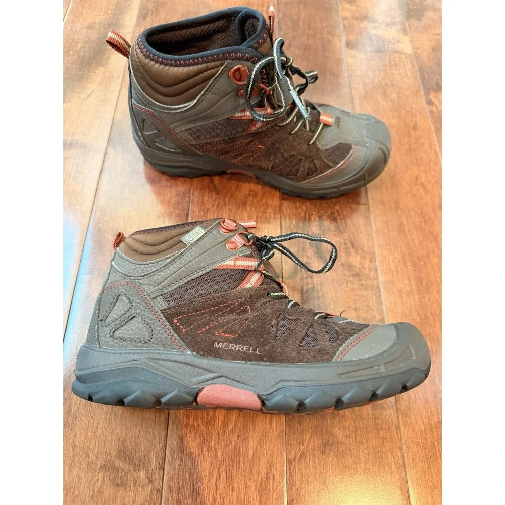 Merrell Moab 2 Kids/ Boy Mid Leather Waterproof Hiking Boots Lace Sz 1.5W NWOB